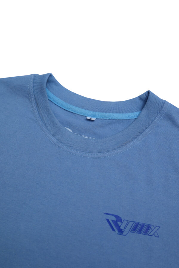 RYMX Men's Sky Blue Round Neck T-Shirt - 100% Cotton, Short Sleeve, Casual Slim Fit, Breathable