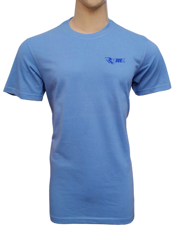 RYMX Men's Sky Blue Round Neck T-Shirt - 100% Cotton, Short Sleeve, Casual Slim Fit, Breathable